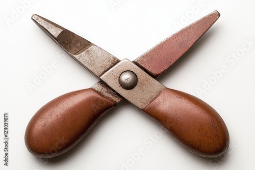 Vintage scissors with wooden handles