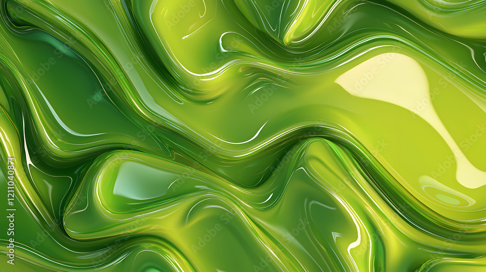 Fluid green waves abstract art digital design modern aesthetic close-up view visual flow Fluid green waves abstract art digital design modern aesthetic close-up view visual flow