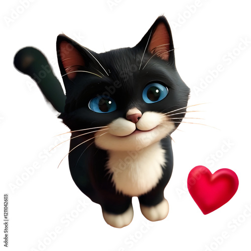 고영희 댕냥이 heart love white background 고양이눈동자 cat 고양이 cute 아이콘 하트 귀여운 깜찍한 냥냥이 귀요미 pet lovely emoji icon sticker 앉아있는 고양이스티커 red furrry