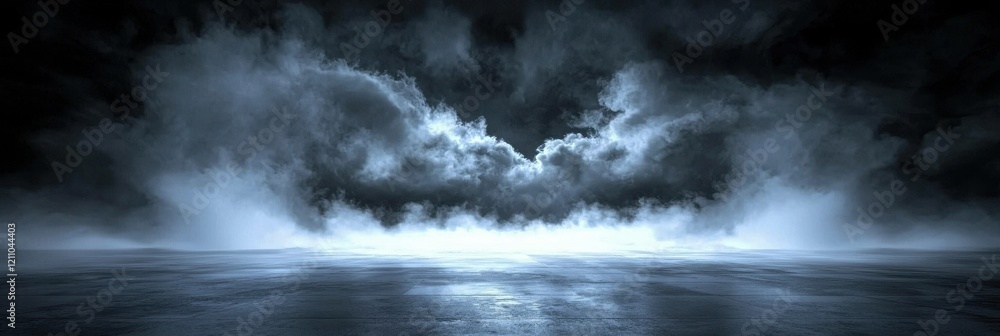 Enigmatic Atmosphere in a Dark Blue Room Enigmatic Atmosphere in a Dark Blue Room