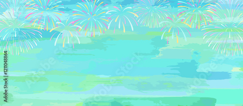 花火の背景ベクターイラスト バナー