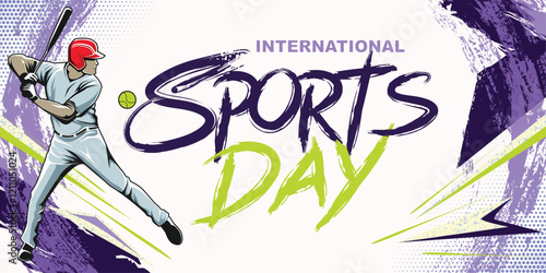 Baseball Abstract Sports Background Vector. International Sports Day Illustration. Graphic Design for the decoration of gift certificates, banners, and flyer