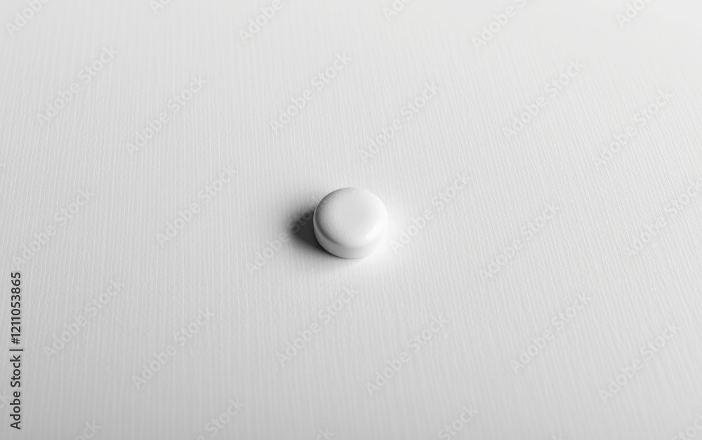 A single capsule pill resting on a clean white surface, casting a subtle shadow. A single capsule pill resting on a clean white surface, casting a subtle shadow.