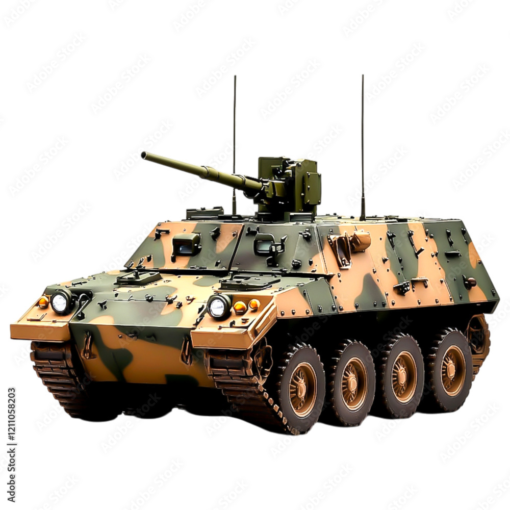 Armored Vehicle with Camouflage Design Armored Vehicle with Camouflage Design
