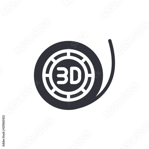 3D filament solid icons, minimalist vector illustration ,simple transparent graphic element .Isolated on white background