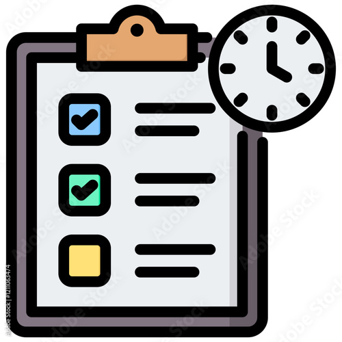 Mock Exams Outline Color Icon