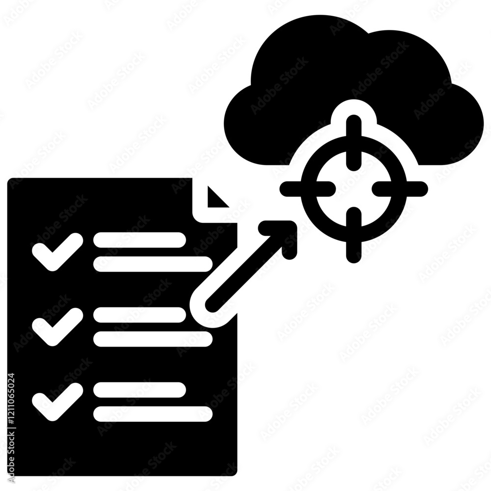Goal Setting Glyph Icon Goal Setting Glyph Icon