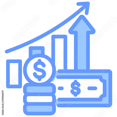 Inflation Blue Icon