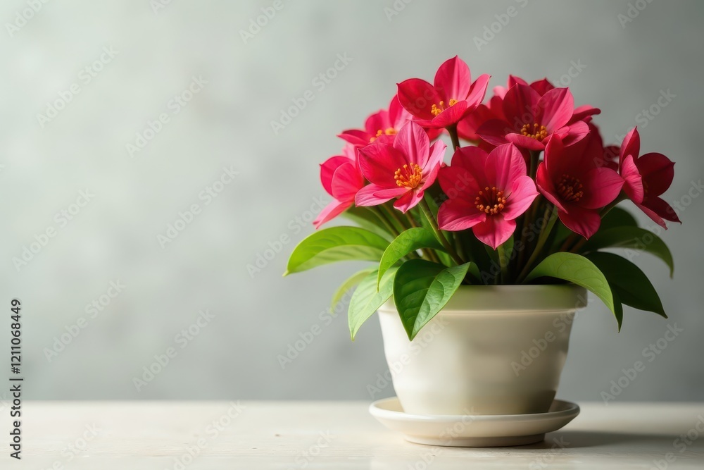 custom made wallpaper toronto digitalWhite petals cradle delicate red blooms in elegance, petal, flowers, flowerpot