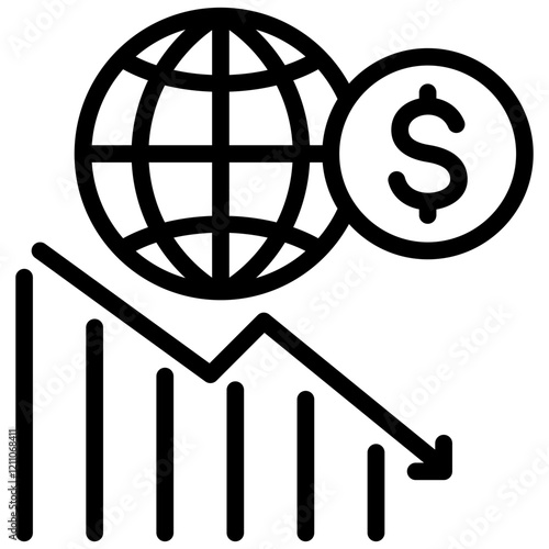 Economic Downturn Outline Icon