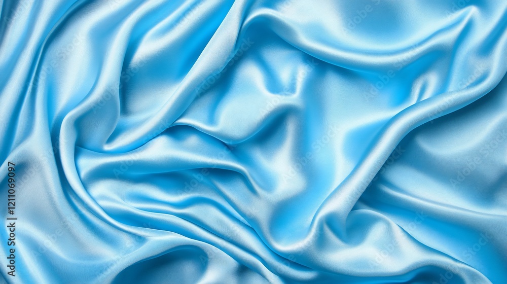 Fototapeta premium Abstract light blue silk fabric texture background.