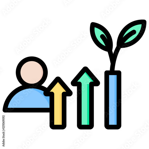 Personal Growth Outline Color Icon