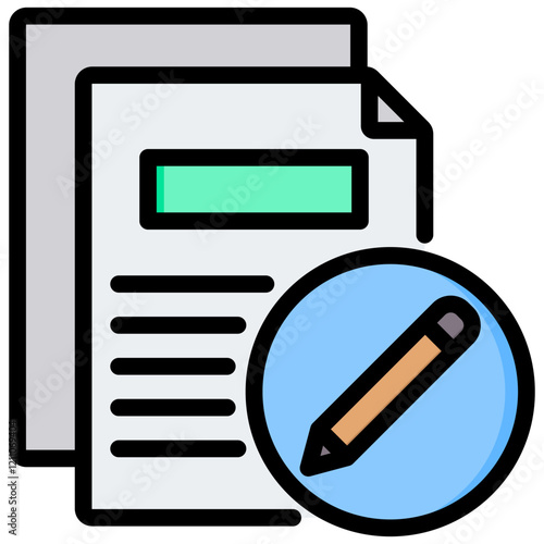 Informal Writing Outline Color Icon