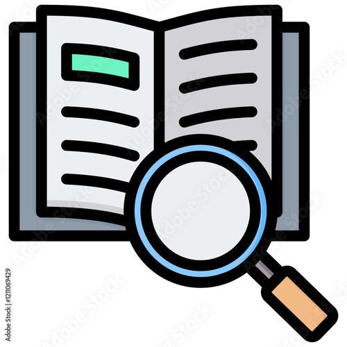 Observational Learning Outline Color Icon