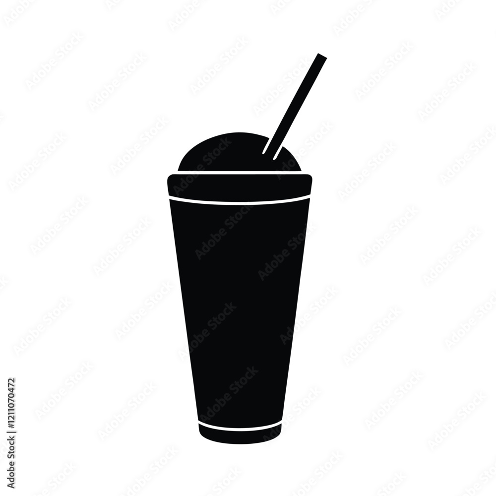 Glass of milkshake vector illustration Glass of milkshake vector illustration