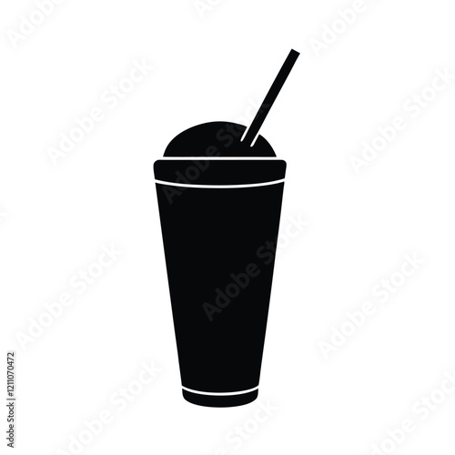 Glass of milkshake vector illustration