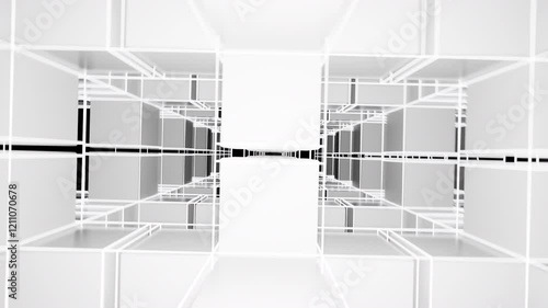 Moving cubes forming a plus sign