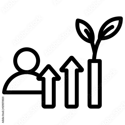 Personal Growth Outline Icon