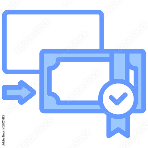 Copy Certification Blue Icon