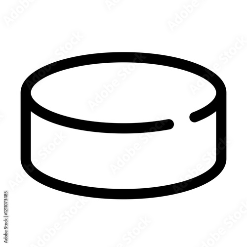 Hockey puck line icon. Vector format with fully editable strokes, sports series.