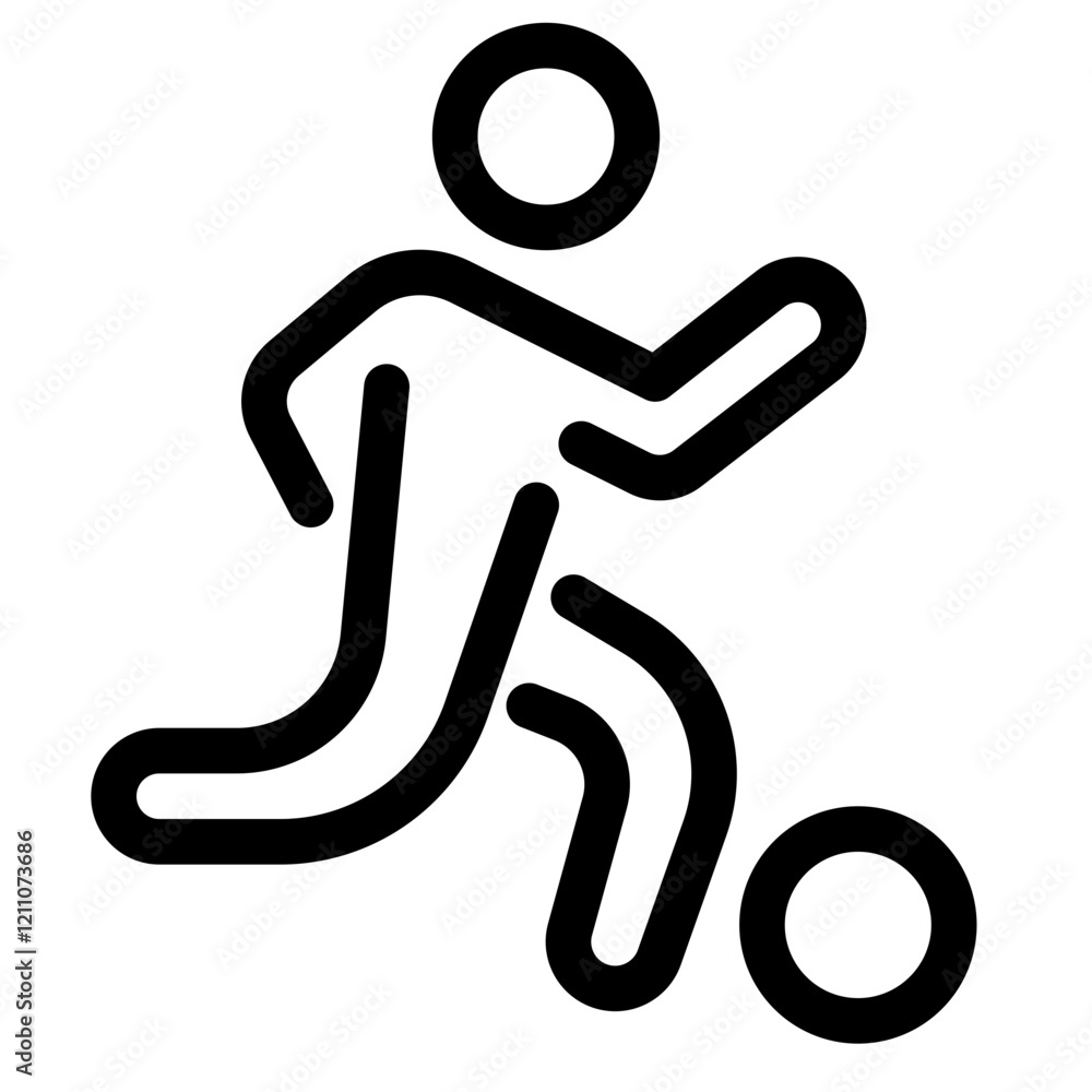 Soccer player line icon. Vector format with fully editable strokes, sports series.