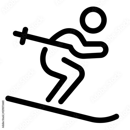Skiing line icon. Vector format with fully editable strokes, sports series.