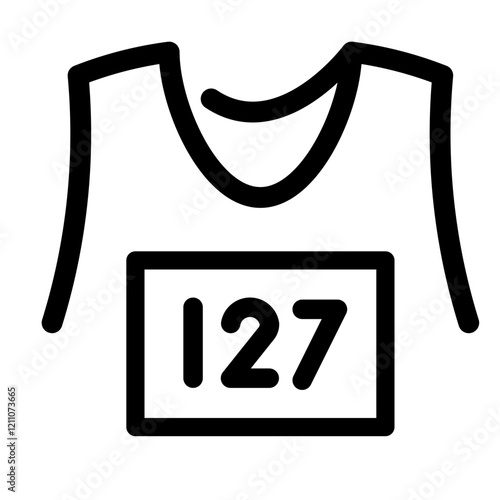 Running bib line icon. Vector format with fully editable strokes, sports series.