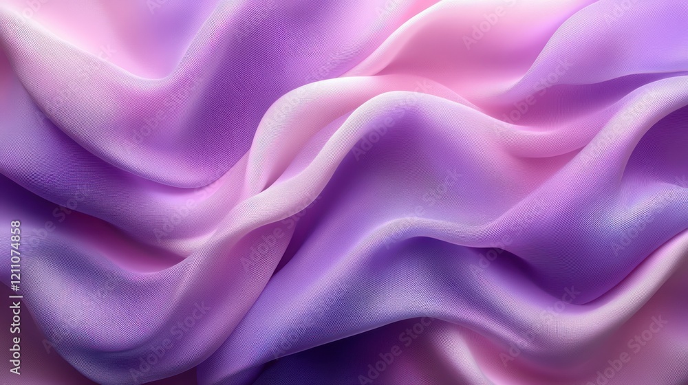 Fototapeta premium Soft, flowing fabric in shades of pink and purple, creating a serene backdrop for design projects