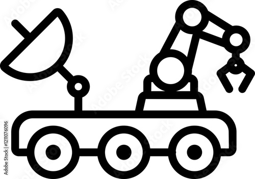 Mars Rover Line Icon