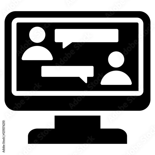 Online Chat Glyph Icon