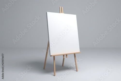 Wallpaper Mural Blank Canvas on Wooden Easel in Minimalist Studio Setting Torontodigital.ca