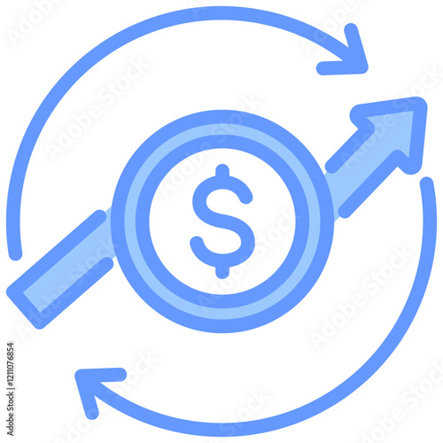 Cash Flow Blue Icon