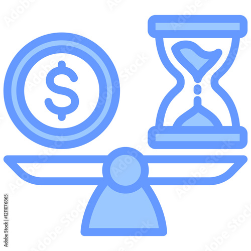 Break Even Blue Icon