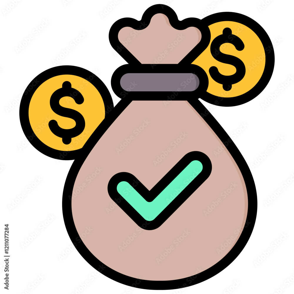 Net Income Outline Color Icon Net Income Outline Color Icon