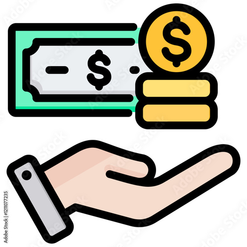 Income Outline Color Icon