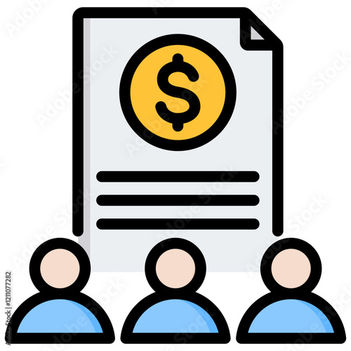 Share Holder Outline Color Icon