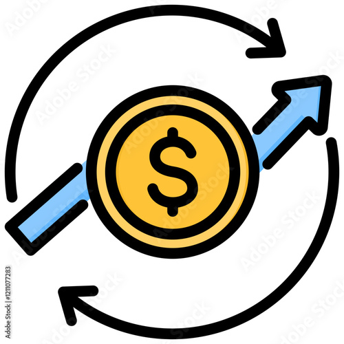 Cash Flow Outline Color Icon