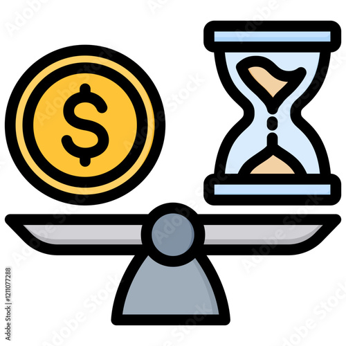 Break Even Outline Color Icon
