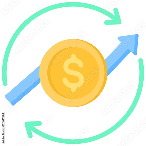 Cash Flow Flat Icon