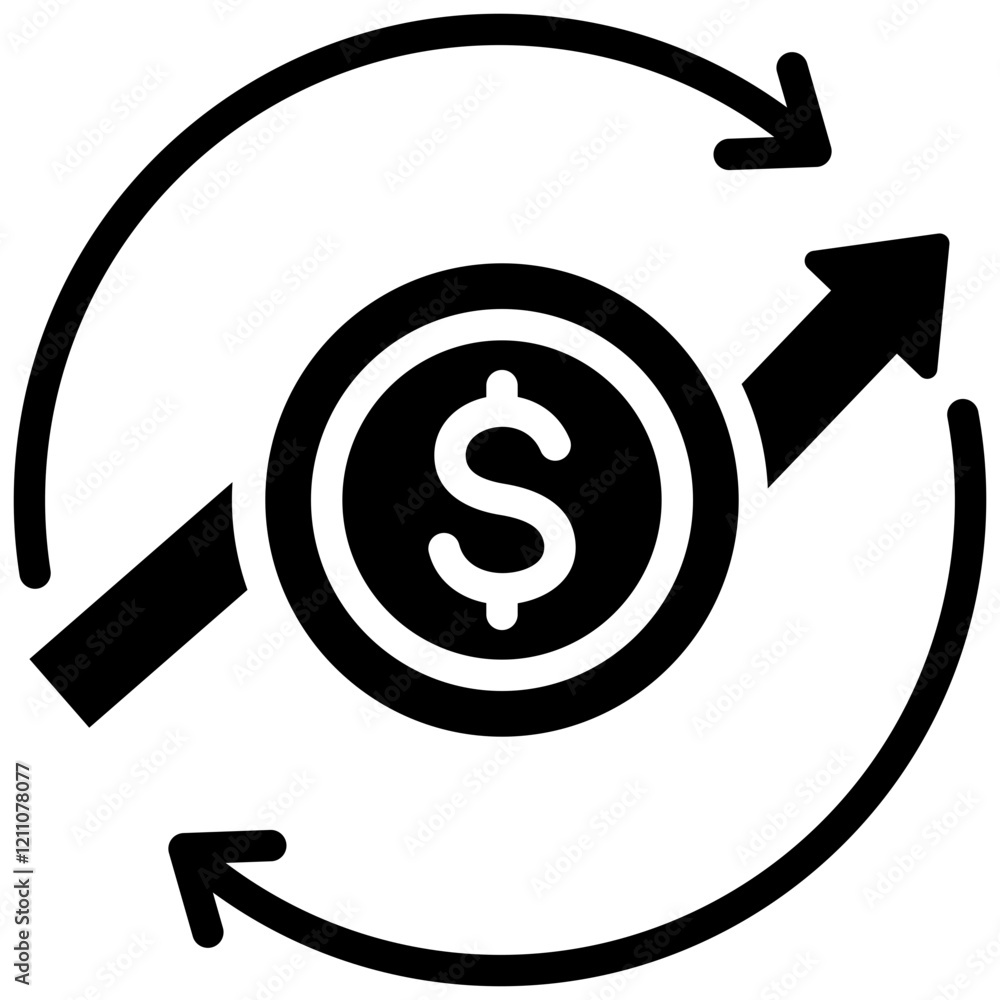 Cash Flow Glyph Icon