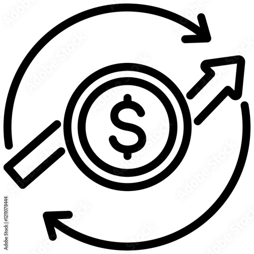 Cash Flow Outline Icon