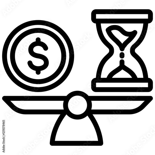 Break Even Outline Icon