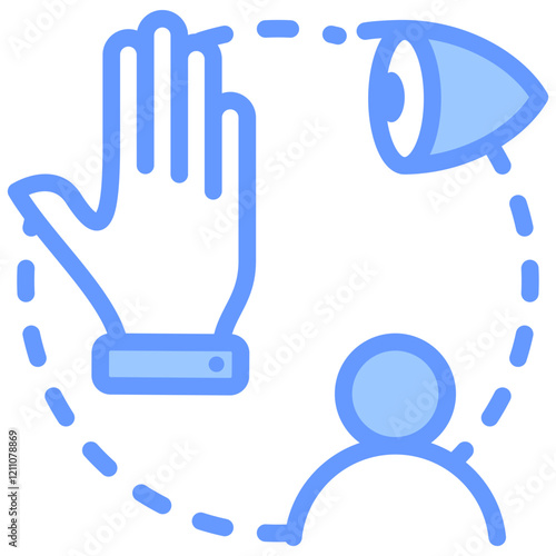 Job Shadowing Blue Icon