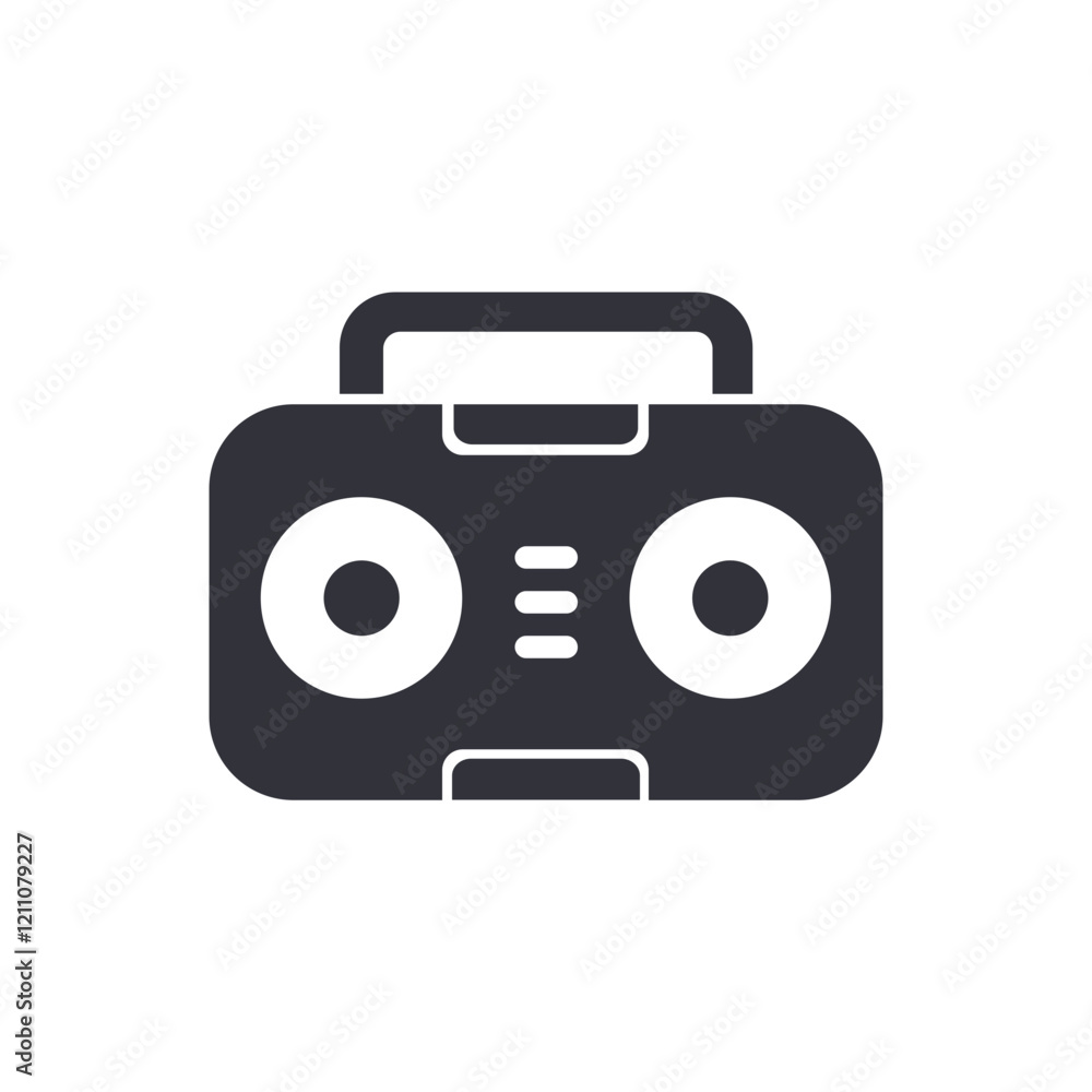 Retro radio solid icons, minimalist vector illustration ,simple transparent graphic element .Isolated on white background Retro radio solid icons, minimalist vector illustration ,simple transparent graphic element .Isolated on white background