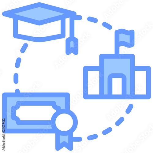 Educational Development Blue Icon