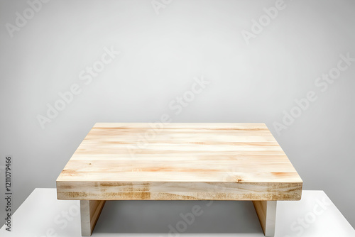 Empty Light Brown Wooden Ta...
