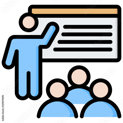 Instructional Courses Outline Color Icon
