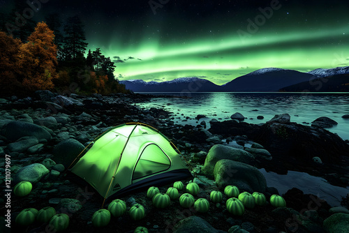 Glowing Tent Stands Amidst ...