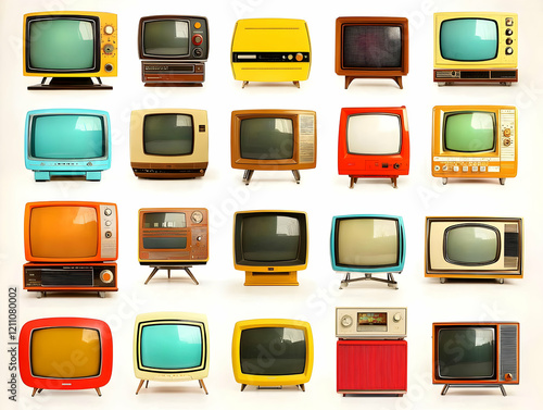 Collection of colorful retr...