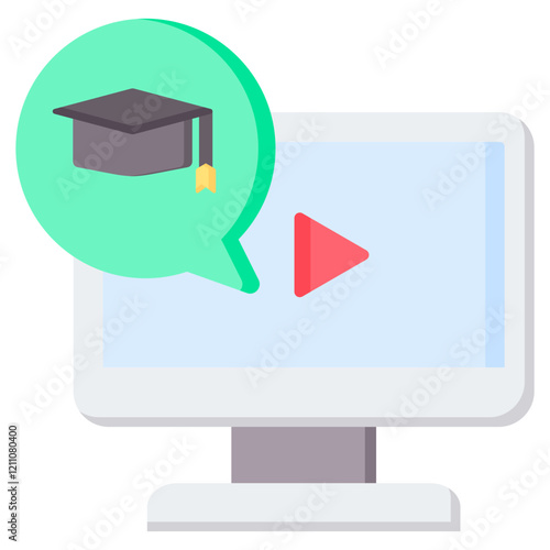 On Site Learning Flat Icon